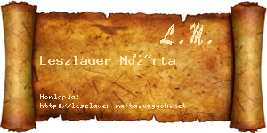 Leszlauer Márta névjegykártya
